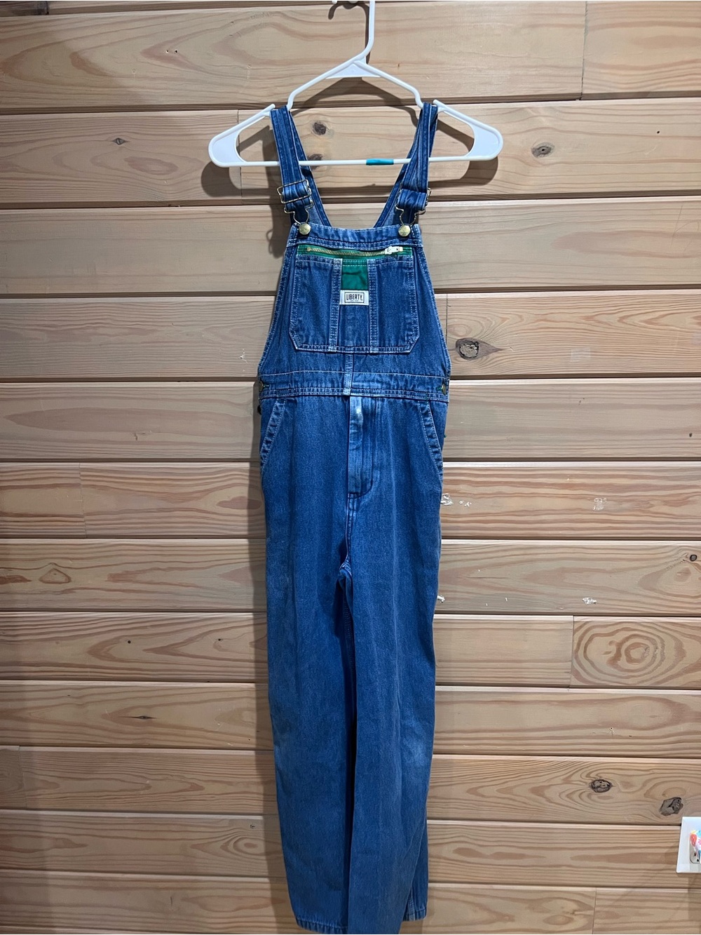 Big Kids Blue Denim Overalls with Front Bib Pocket